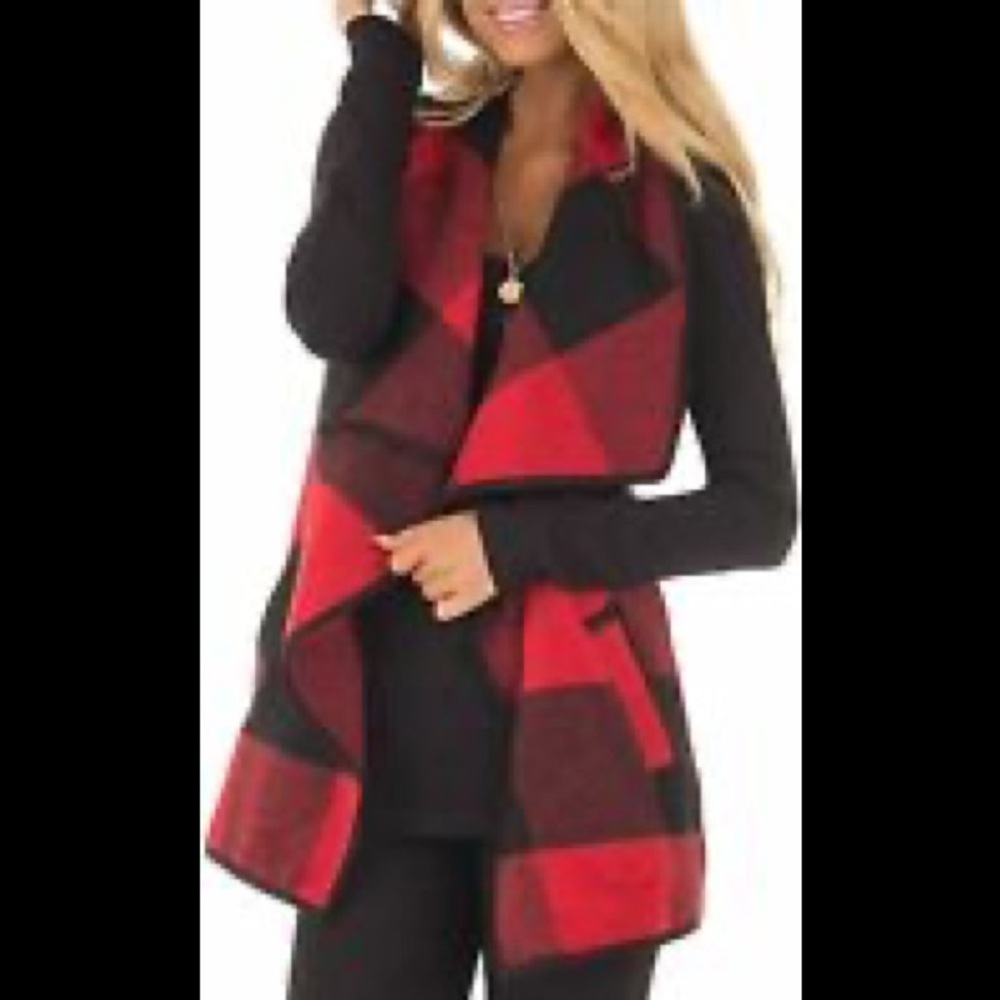 Yacun Buffalo Check Vest Sz Medium NWT